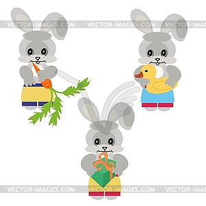 Three nice hares - stock vector clipart