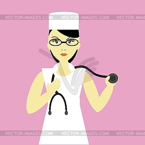 Nice young nurse - vector image