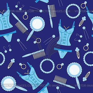 Seamless background with lady's objects - royalty-free vector image
