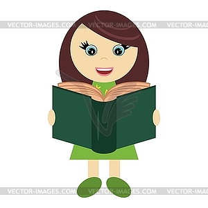 Nice girl with book - vector image