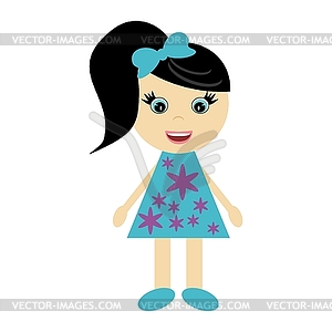 Nice little girl - vector image