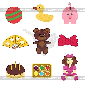 Set with baby's objects - vector clipart