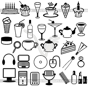 Set with different objects - vector image