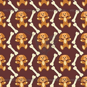 Seamless background with dogs and bones - vector clipart