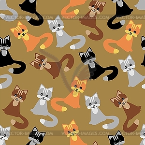 Seamless background with cats - vector image