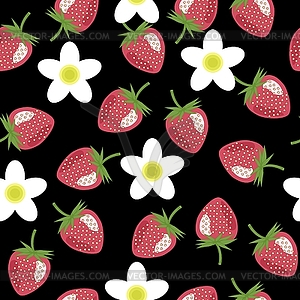 Seamless background with strawberry - vector image