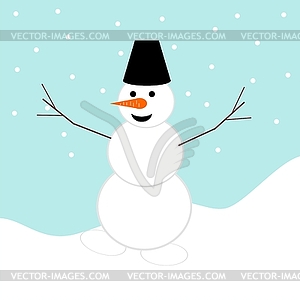 Snowman outdoor - vector clipart