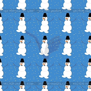 Seamless background with snowmans - vector image