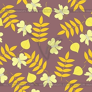 Seamless autumn background - vector clipart