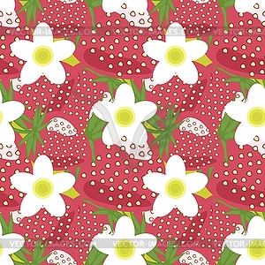 Seamless background with strawberry - vector EPS clipart