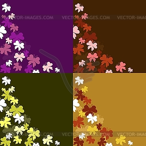 Четыре фон с бабочками - векторное графическое изображение