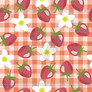 Seamless background with strawberry - vector image