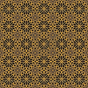 Seamless ornament with flowers - royalty-free vector clipart