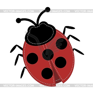 Ladybird on white background - vector image