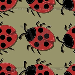 Seamless background with ladybirds - vector clipart