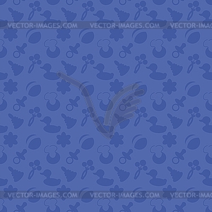 Seamless background wth baby objects - color vector clipart