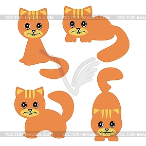 Four nice cats on white background - vector clip art