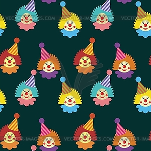 Seamless background with clowns - vector clip art