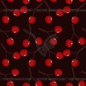 Seamless background with cherry berries - vector image