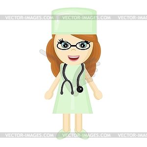 Nice young girl doctor - vector clipart