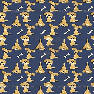 Seamless background with dogs and bones - vector clip art