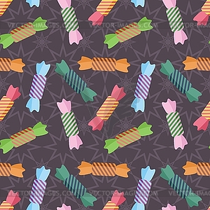 Seamless background with candies and stars - vector image