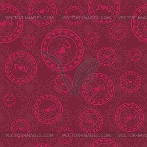 Seamless background with stamps - vector image