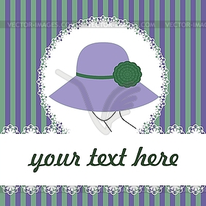 Background with woman in hat - vector clipart