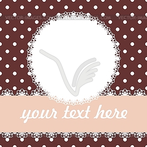 Decor frame on polka dot background - vector clip art