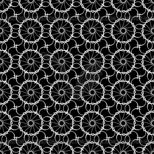 White lace on black, seamless background - vector image