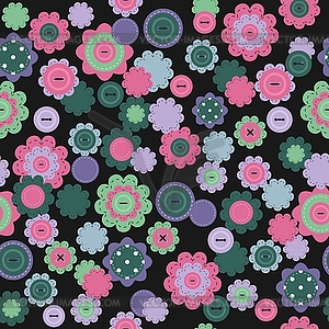 Seamless background with scrap booking objects - vector image