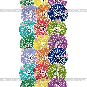 Seamless backgrouns with japanese umbrellas - vector clip art