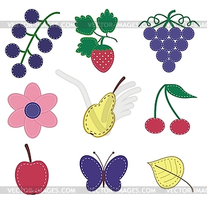 Scrapbook set with nature objects - vector clipart