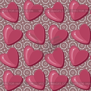 Seamless pattern with hearts - vector clip art