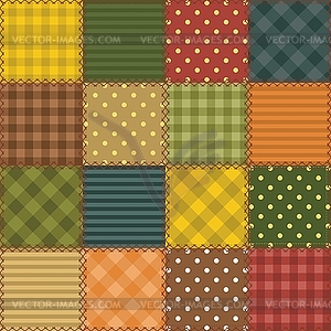 Patchwork background with different patterns - vector image