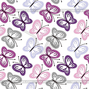 Seamless background with openwork butterflies - vector clip art