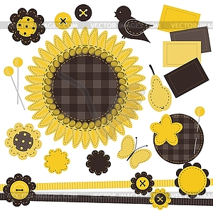 Scrapbook set with different objects - vector clipart