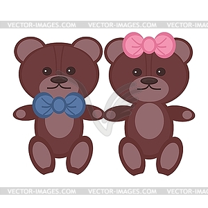 Two nice bears pair - vector clipart