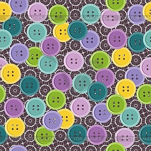 Seamless pattern with buttons - vector clip art