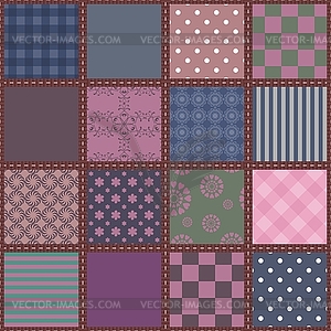 Patchwork background with different patterns - vector clipart / vector image