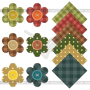 Set with scrapbook flowers - vector image