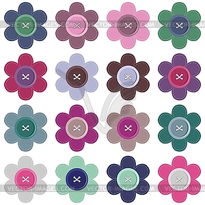 Set with scrapbook flowers - vector clip art