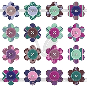 Set with scrapbook flowers - vector clipart