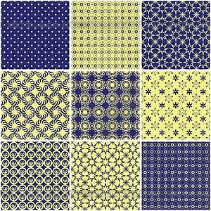 Nine different seamless backgrounds - vector image