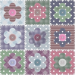 Set with scrapbook flowers - color vector clipart