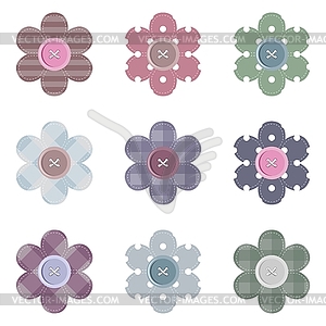 Set with scrapbook flowers - vector clip art