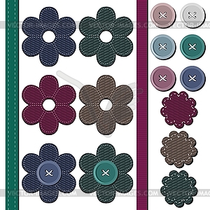 Scrapbook objects and buttons - vector image