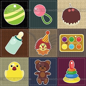 Scrapbook objects for baby - vector clipart