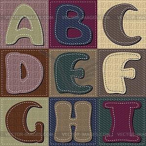 Patchwork scrapbook alphabet  - vector clipart / vector image