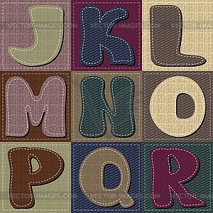 Patchwork scrapbook alphabet  - color vector clipart